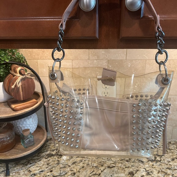 Steve Madden Handbags - Steve Madden Radarr Clear Studded Bucket